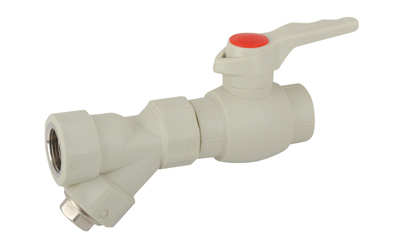 B type plastic ball valve with brass core and single famale threaded fitter