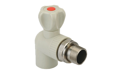 PP-RC angle radiator brass ball valve