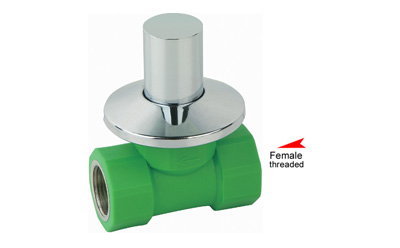 PP-R double fenale threaded concealed stop valve