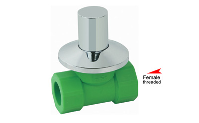 PP-R single female threaded concealed stop valve