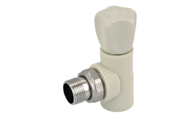 PP-R stop valve with elbow