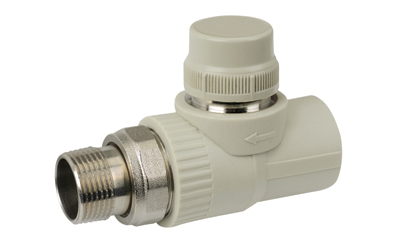 PP-R straight stop valve with temperature control by hand